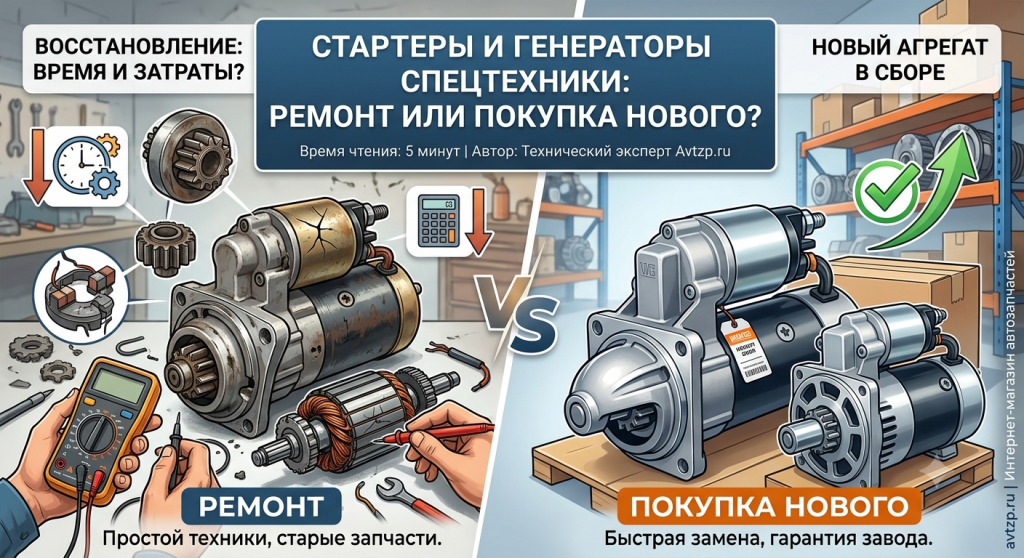 Стартеры и генераторы спецтехники: ремонт или покупка агрегата в сборе?