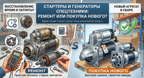 Стартеры и генераторы спецтехники: ремонт или покупка агрегата в сборе?